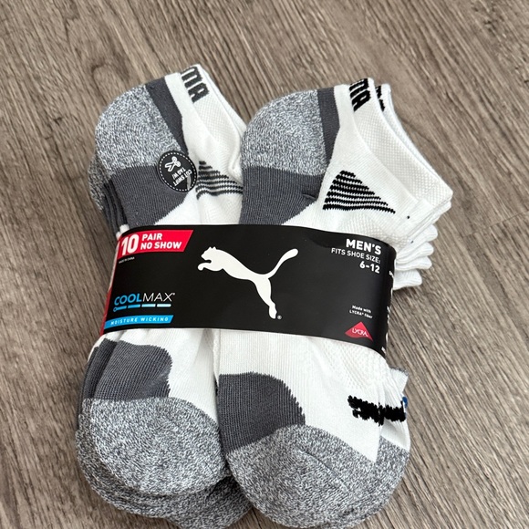 Puma Other - Puma Men's CoolMax No Show Socks - White and Gray